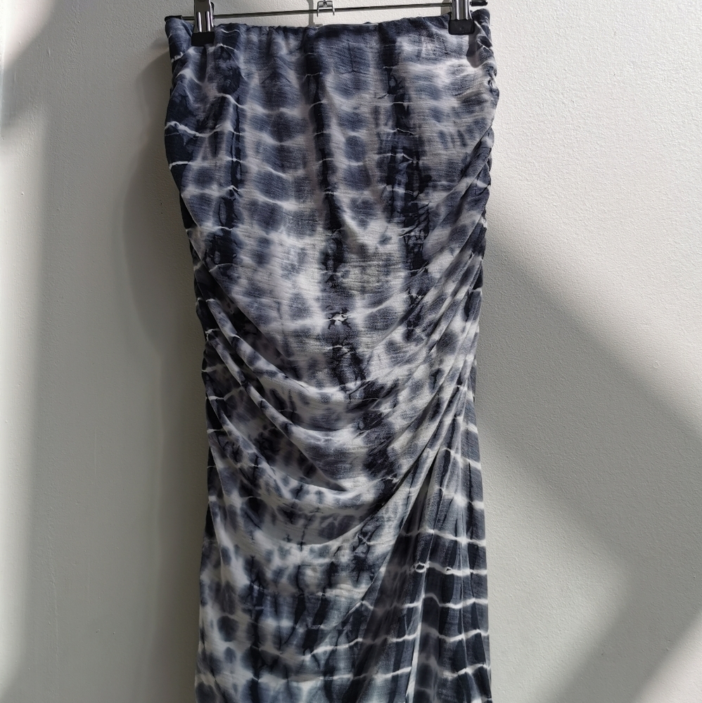 Ruched Tie-Dye James Perse Skirt